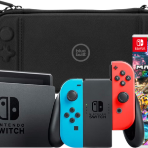 Nintendo Switch Rood/Blauw + Mario Kart 8 Deluxe + BlueBuilt Beschermhoes bestellen?
