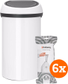 Brabantia Touch Bin 60 Liter White + Vuilniszakken (120 stuks) bestellen?