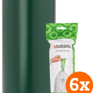 Brabantia Touch Bin 30 Liter Pine Green + Vuilniszakken (120 stuks) bestellen?
