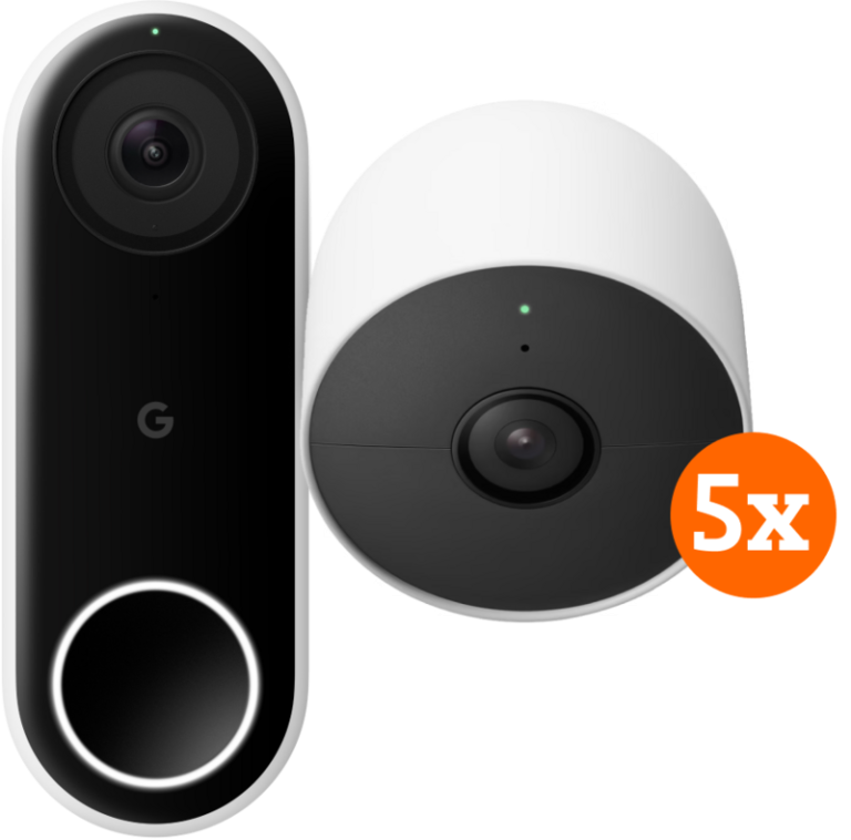 Google Nest Doorbell Wired + Google Nest Cam 5-pack bestellen?