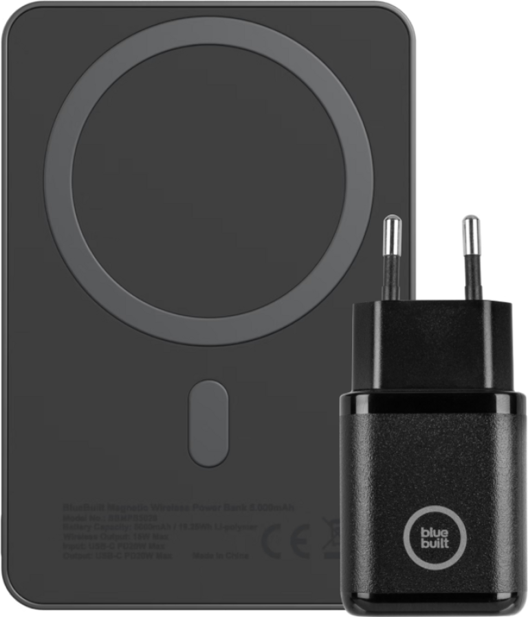 BlueBuilt Draadloze Powerbank met MagSafe Magneet 5.000 mAh + Oplader 30W Zwart bestellen?