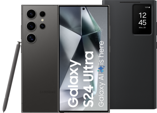 Samsung Galaxy S24 Ultra 256GB Zwart 5G + Smart View Book Case Zwart bestellen?