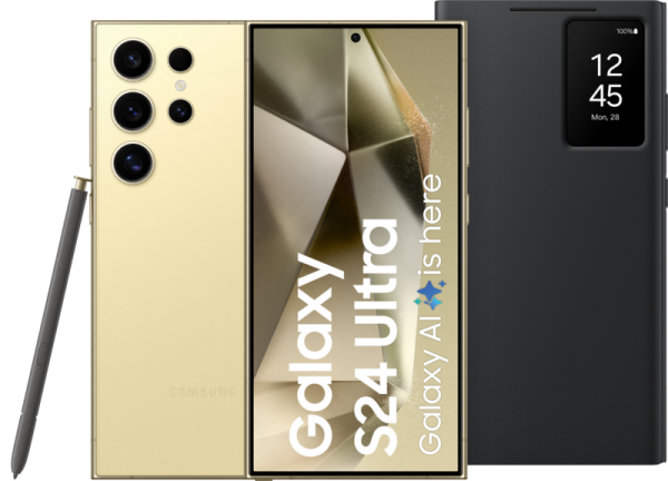 Samsung Galaxy S24 Ultra 256GB Geel 5G + Smart View Book Case Zwart bestellen?