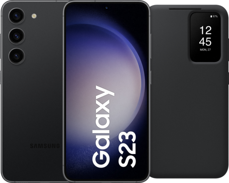 Samsung Galaxy S23 128GB Zwart 5G + Clear View Book Case Zwart bestellen?