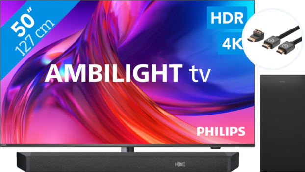 Philips The One 50PUS8808 - Ambilight (2023) + Soundbar + Hdmi kabel bestellen?