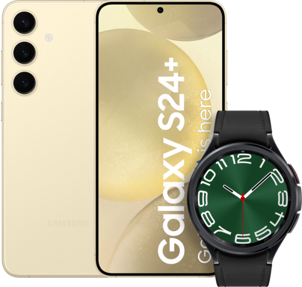 Samsung Galaxy S24 Plus 512GB Geel 5G + Galaxy Watch 6 Classic Zwart 47mm bestellen?