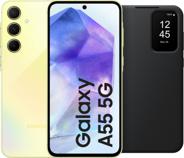 Samsung Galaxy A55 128GB Geel 5G + Smart View Book Case Zwart bestellen?