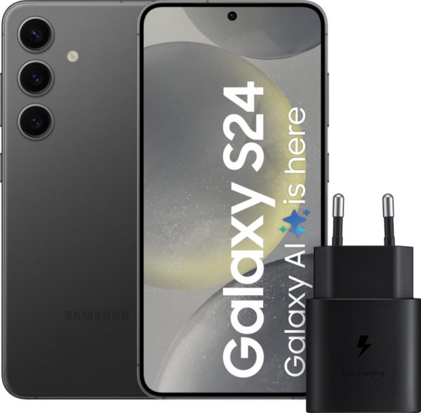 Samsung Galaxy S24 256GB Zwart 5G + Samsung Snellader 25 Watt bestellen?