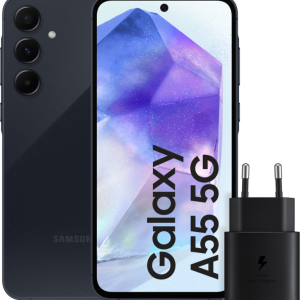 Samsung Galaxy A55 128GB Donkerblauw 5G + Samsung 25 Watt Snellader Zwart bestellen?